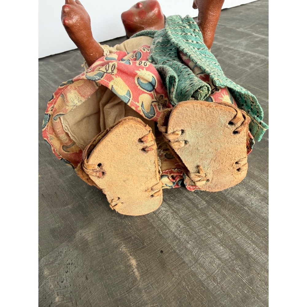 Vintage Mexican Folk Art Doll Handmade Paper Mache Hand Painted Huaraches - Picture 8 of 11